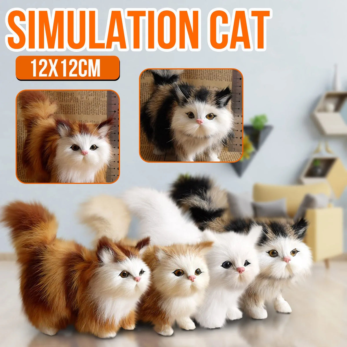 Realistic Simulation Cat Plush Toy – Stuffed Kitten Gift Stuffed Animal Plush Babs