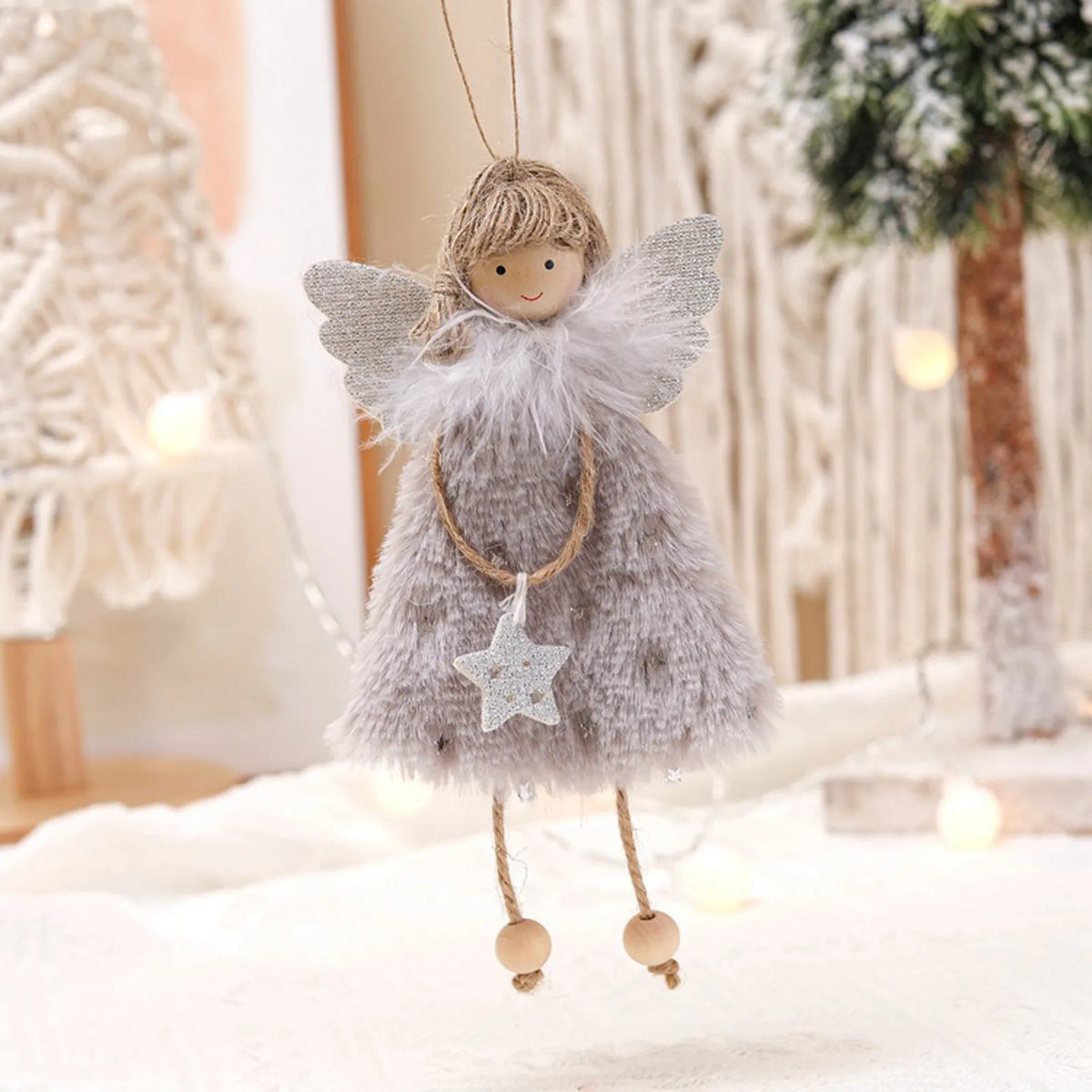 3PCS Angel Doll Christmas Tree Ornaments – Cute Xmas Pendants Christmas Tree Ornaments Babs Blue