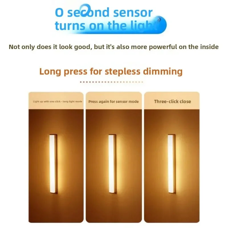 30CM Motion Sensor LED Night Light – USB-C Rechargeable Bar Lamp Motion Sensor Night Light Babs