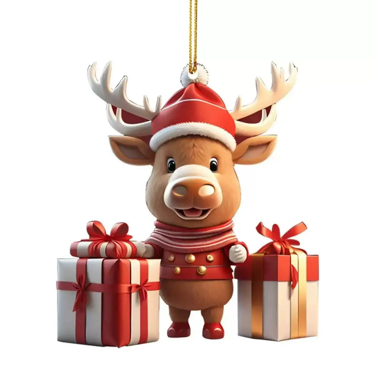 Christmas Hanging Ornaments – Santa & Snowman 2D Cartoon Style Christmas Ornaments Babs