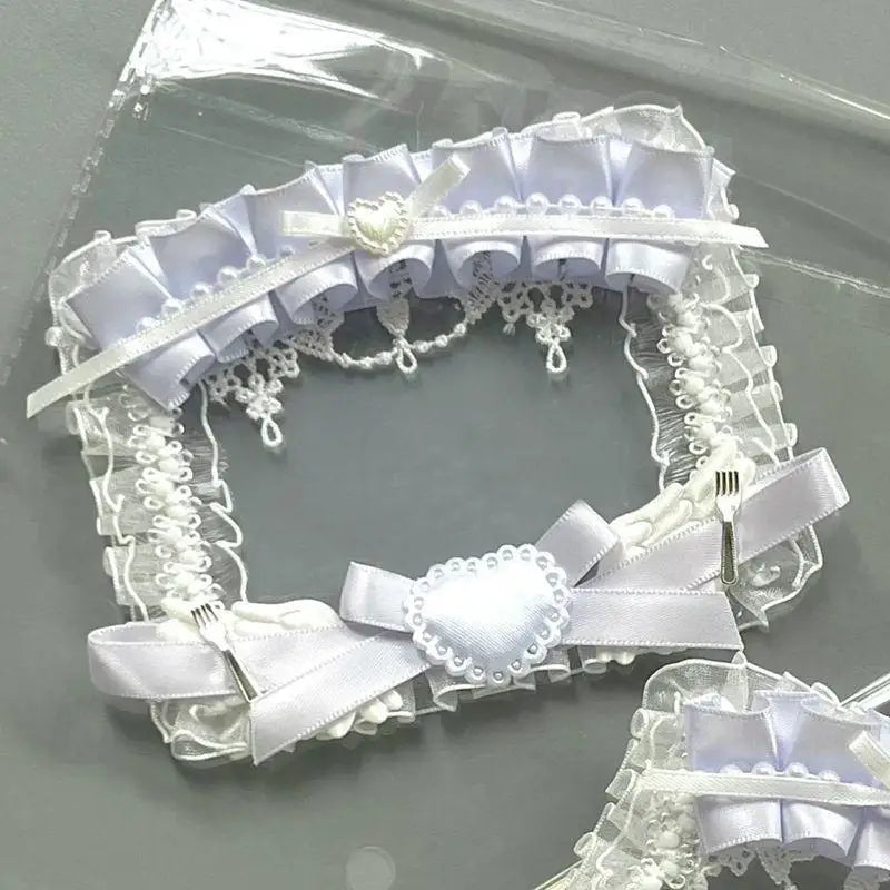Lolita Photocard Holder – Satin Ribbon, Lace & Alloy Charms Photocard Display Holder Babs A6