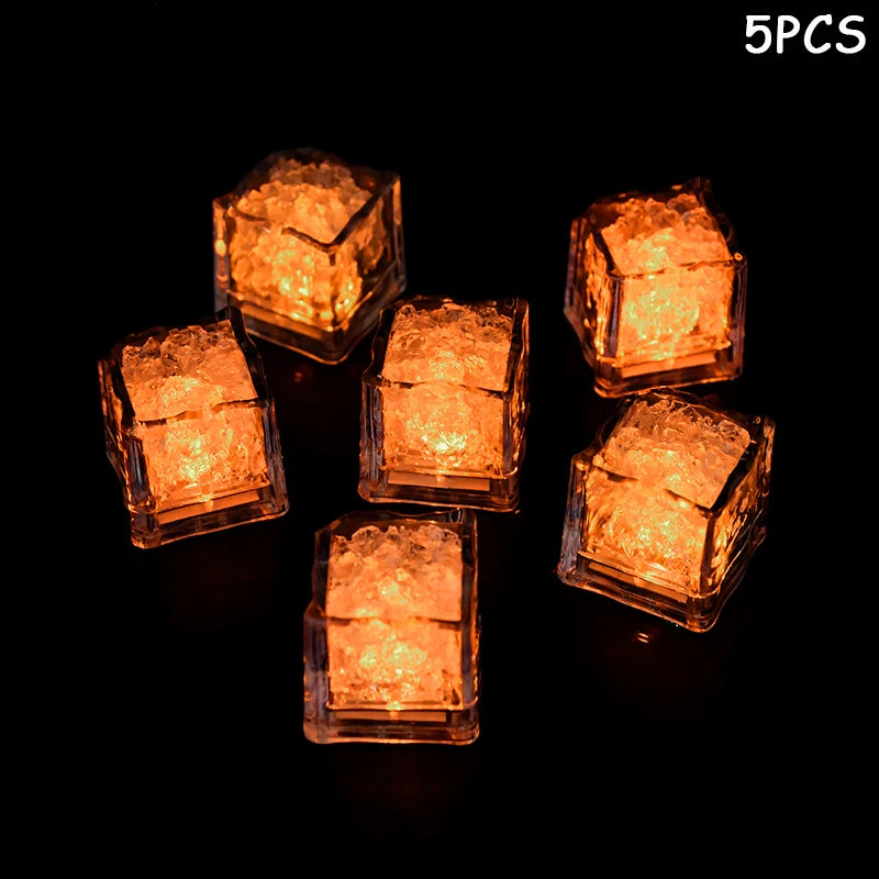 LED Glowing Ice Cubes Multicolor Flashing – Party & Bar Decor LED Party Decoration Babs Yellow 10pcs