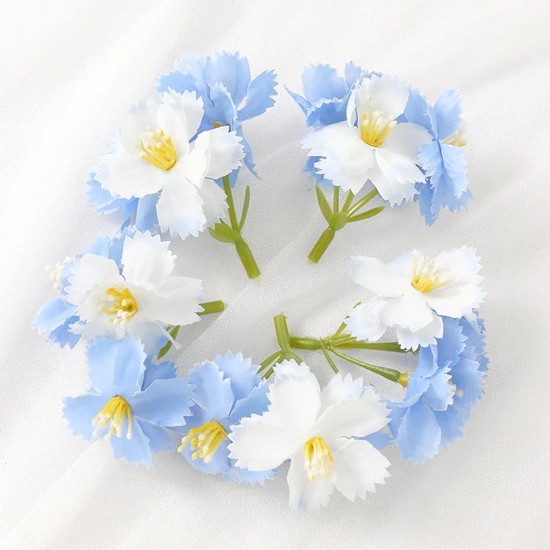 10/20Pcs 7cm Silk Artificial Rose Flower Heads – Wedding & Home Décor Artificial Flower Heads Babs Light Blue 20Pcs