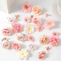 24Pcs Silk Artificial Rose & Chrysanthemum Flowers – Home Decor Artificial Flower Set Babs Pink 24Pcs