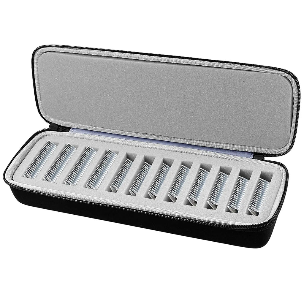 Clipper Blade Case – Hard Travel Organizer Holds 12 Blades Blade Storage Case Babs black