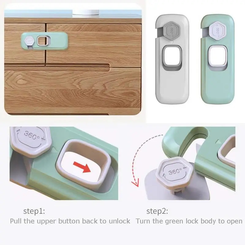 Refrigerator & Cabinet Door Safety Lock – Child Proof Clip Cabinet Safety Lock Babs