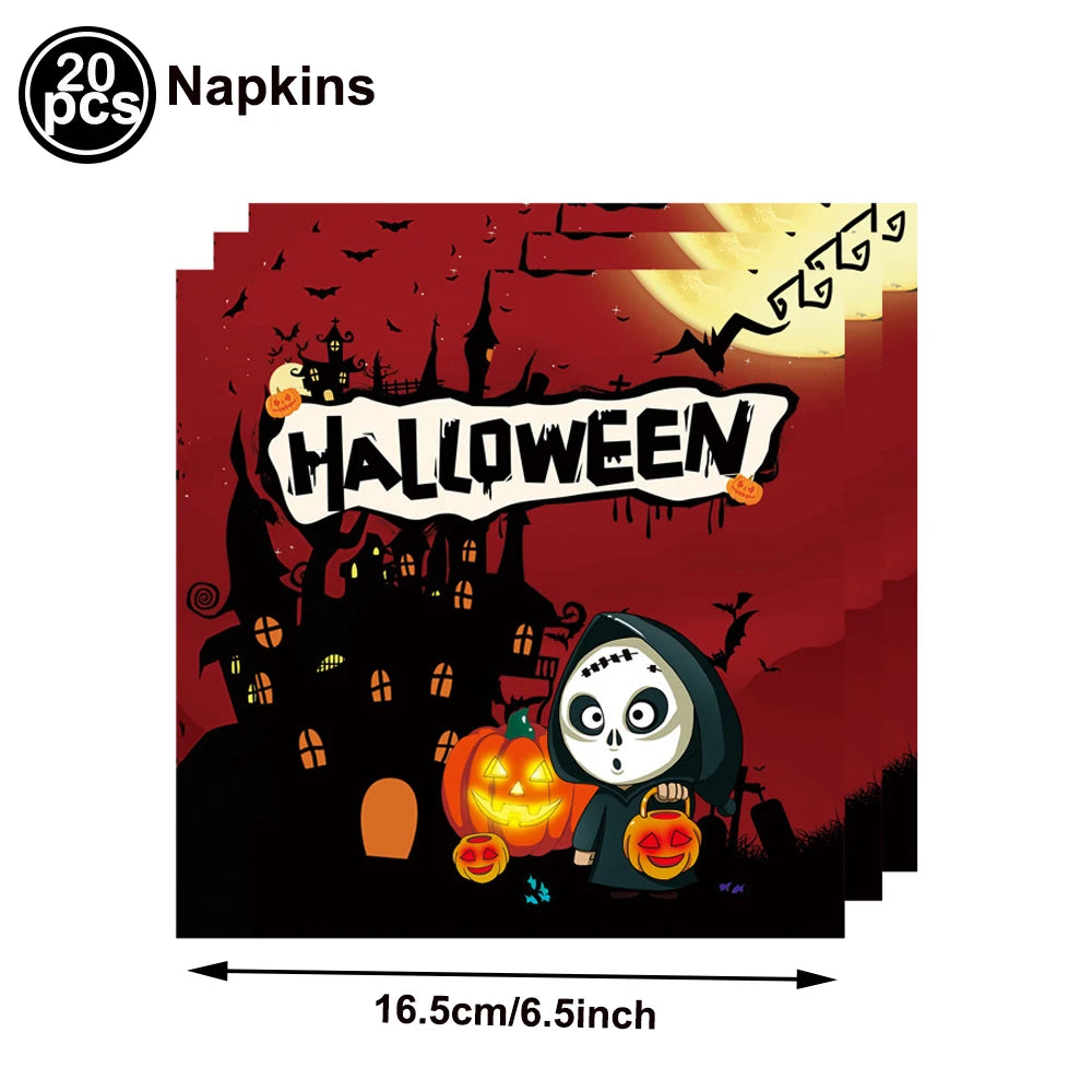 20-Pack Halloween Disposable Paper Napkins – Spooky Prints Disposable Party Napkins Babs DEEP BLUE as show