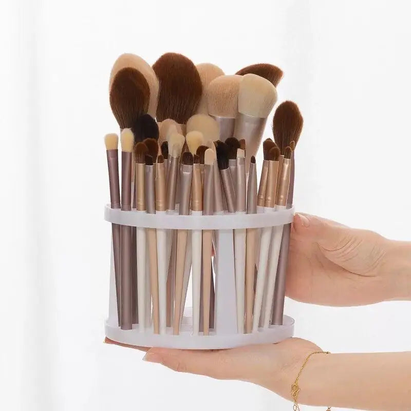 Multi-Hole Plastic Makeup Brush & Pencil Desk Organizer Desk Organizer Babs