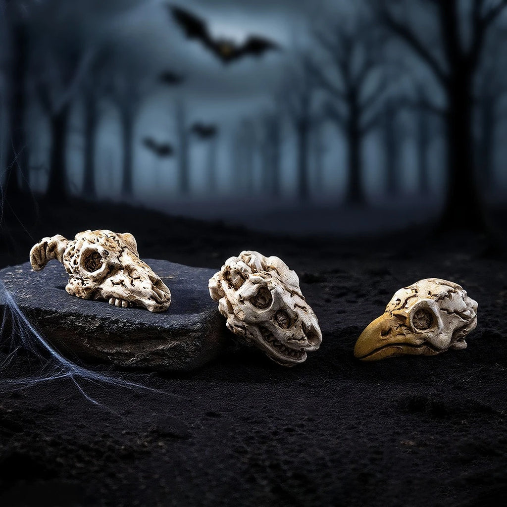 Gothic Raven Skull Resin Ornaments | Scrapbooking Décor 5/10pc Craft Embellishments Babs