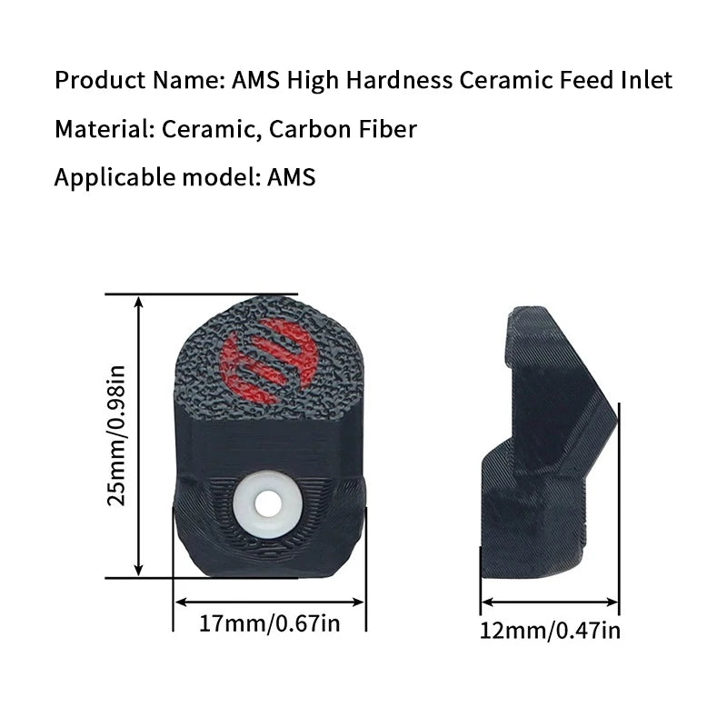 4Pcs Ceramic AMS Inlet Ring Protector for Bambu A1/P1/X1/H2D 3D Printer Parts Babs