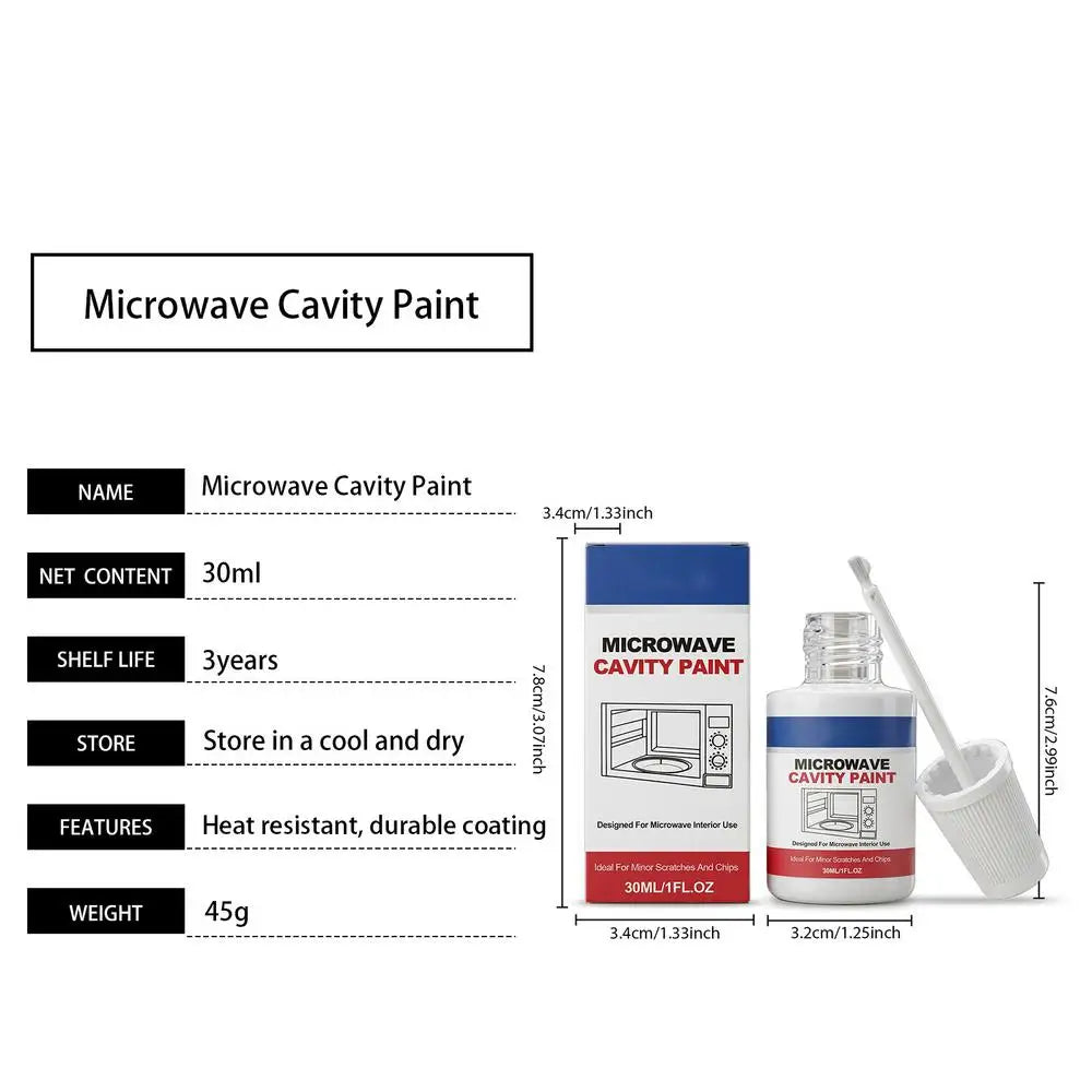 30ml Microwave Cavity Touch-Up Paint | High Gloss Repair Coating Appliance Repair Paint Babs 1pcs