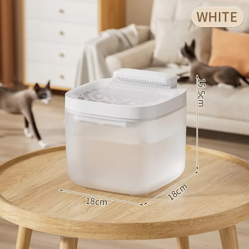 Automatic Silent Pet Water Fountain – Large Capacity Filter Pet Water Fountain Babs White Regular 3L No plug
