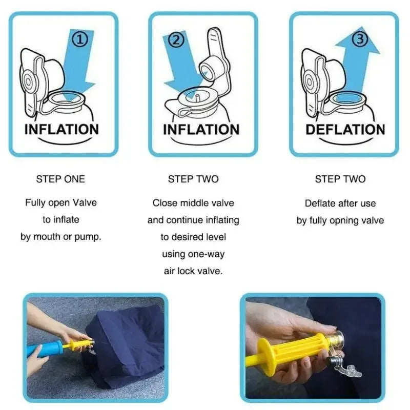 Inflatable Travel Foot Rest Pillow – 3-Layer Adjustable Footstool Travel Foot Rest Babs