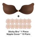 Women's Strapless Sticky Bra – Silicone Push-Up Nipple Cover Adhesive Silicone Bra Babs Coco 1XL