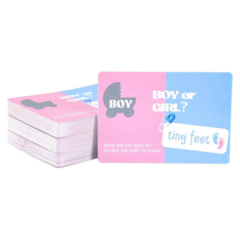 24Pcs Gender Reveal Scratch Off Cards – Baby Shower Party Game Party Game Cards Babs scratch off-Boy