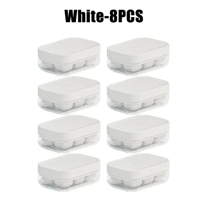 6-Grid Silicone Ice Cube Mold with Cover – Food Grade Tray Silicone Ice Tray Babs White-8PC