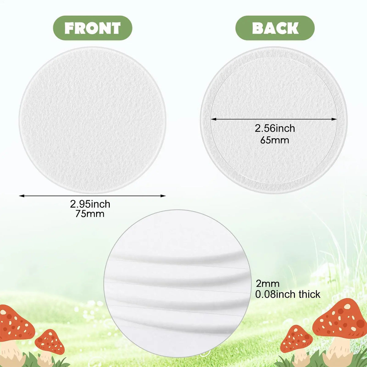 Monotub Adhesive Filter Discs 2MM – 24pc Mushroom Grow Pads Mushroom Grow Filter Babs