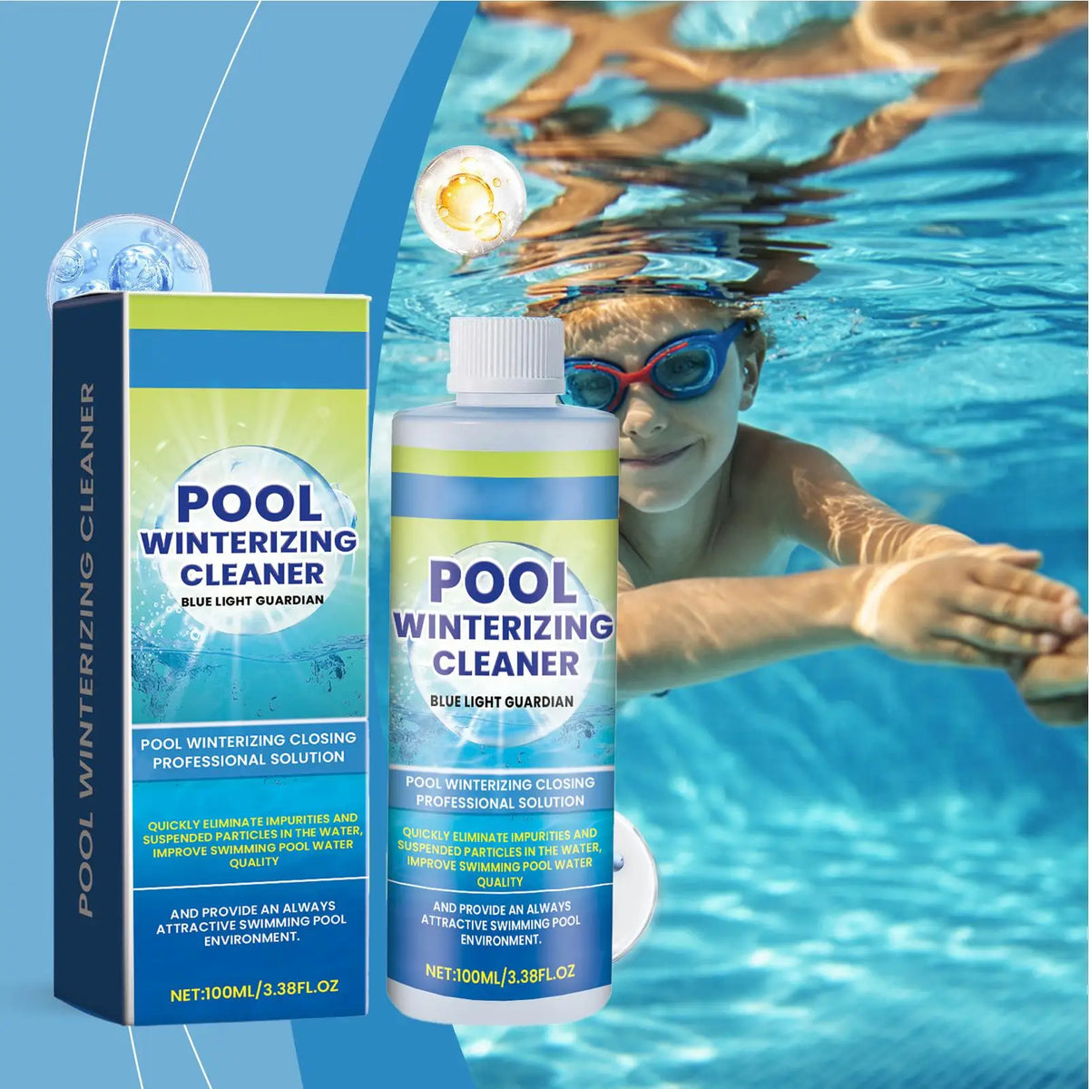 100ml Pool Water Clarifier – Crystal Clear Pool Cleaner Pool Water Clarifier Babs