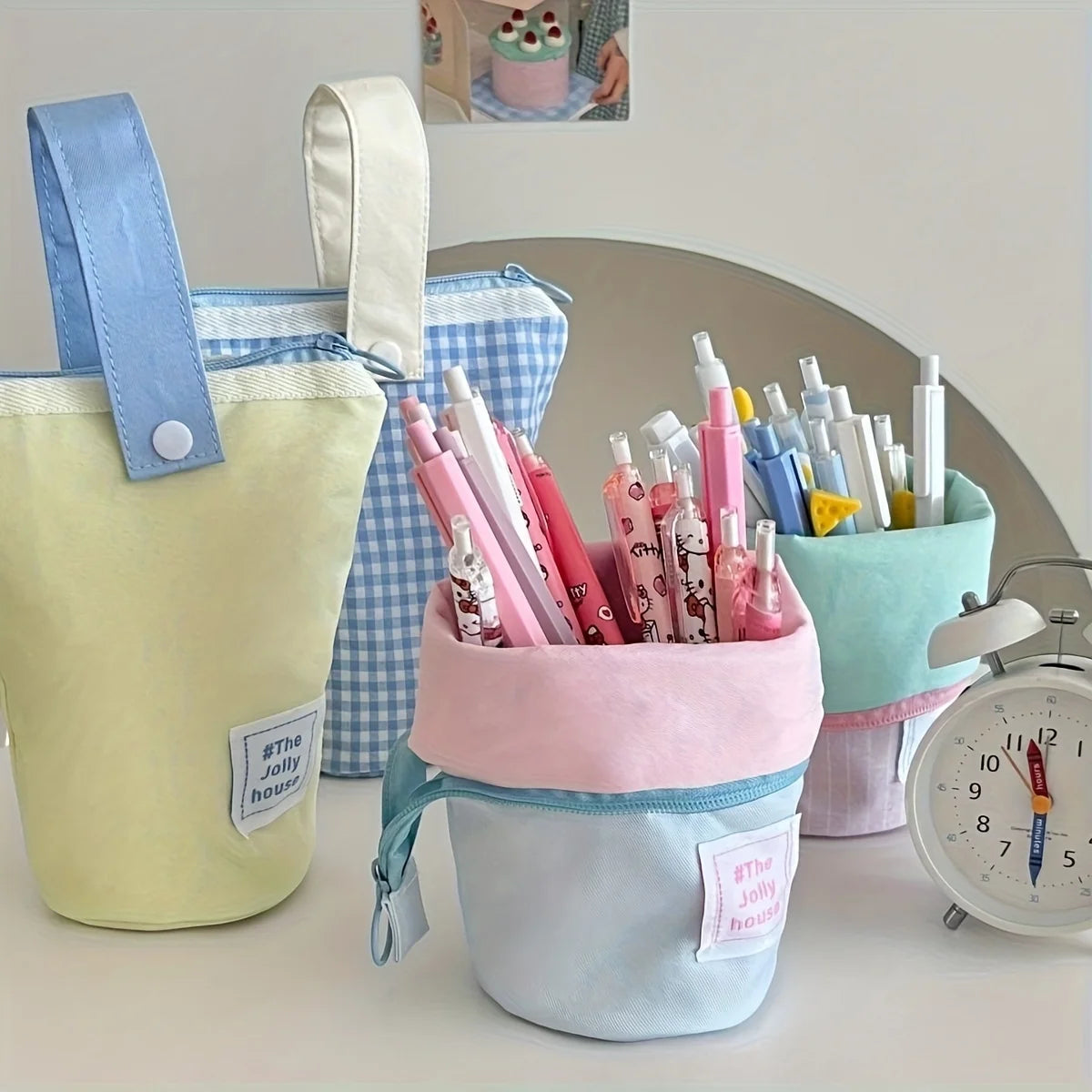 Macaron Folding Pencil Case – Large Capacity Student Stationery Folding Pencil Case Babs