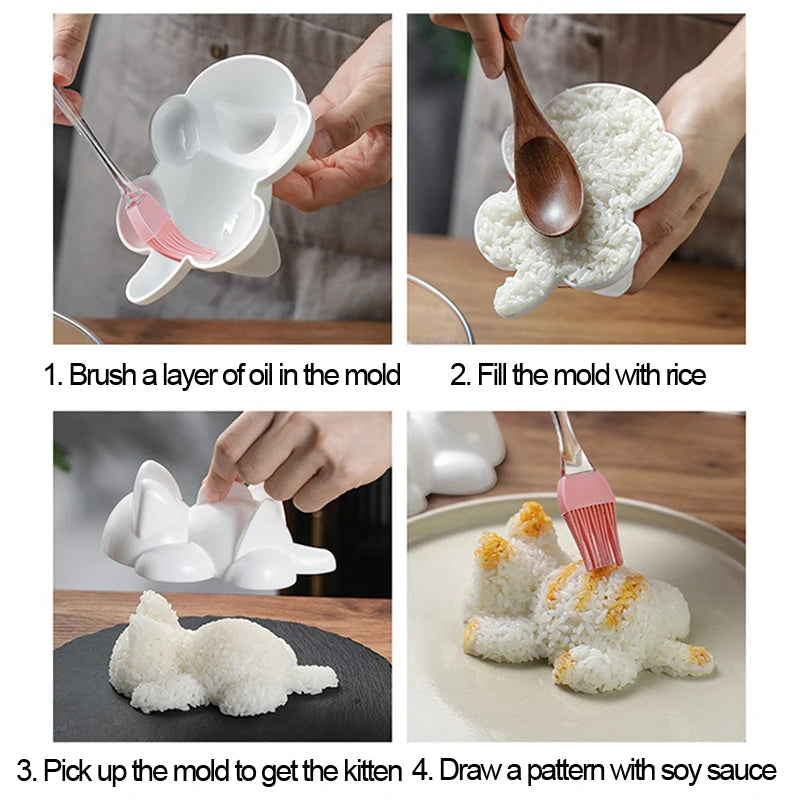 Cat Onigiri Mold – Cat Shape Sushi Rice Ball Maker Tool Sushi Mold Tool Babs