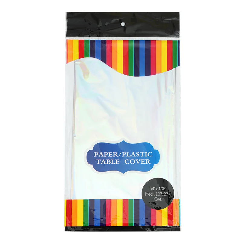 Iridescent Laser Disposable Tablecloth for Wedding & Birthday Party Disposable Tablecloth Babs