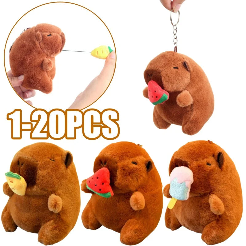 Cute Plush Capybara Keychain 12cm Stuffed Animal Bag Pendant Plush Keychain Pendant Babs
