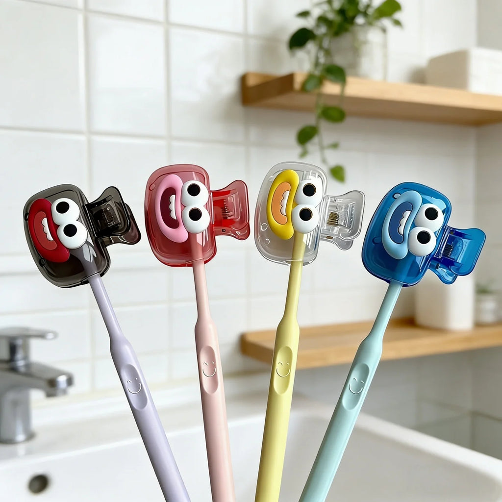 Snap-On Toothbrush Head Cover – Multi-Color Cap, Travel Ready Toothbrush Head Cover Babs