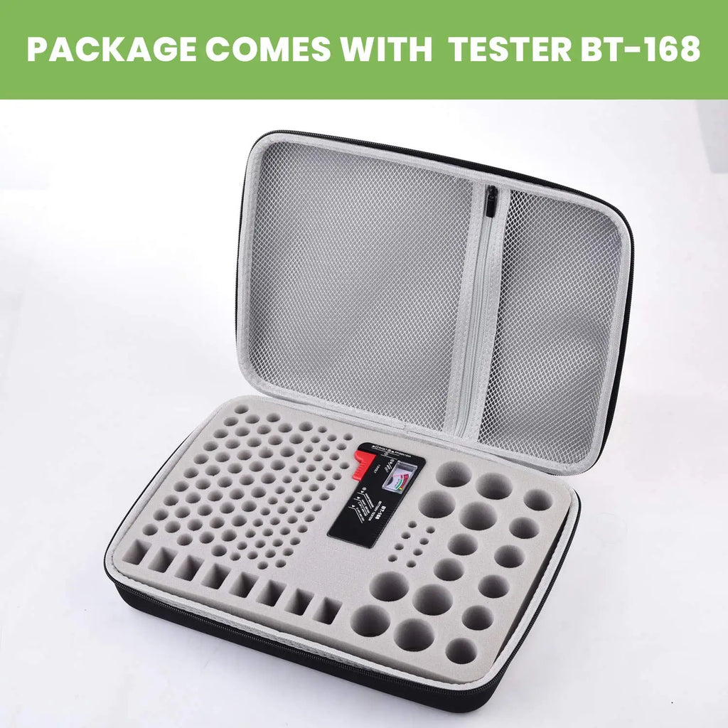 Battery Organizer Storage Case with BT-168 Tester – 225 Batteries Battery Storage Organizer Babs