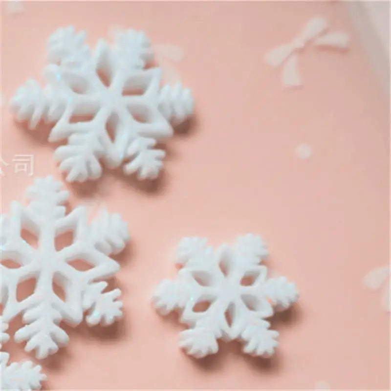40PCS White Resin Snowflake Ornaments – Christmas DIY Crafts Craft Snowflake Ornaments Babs
