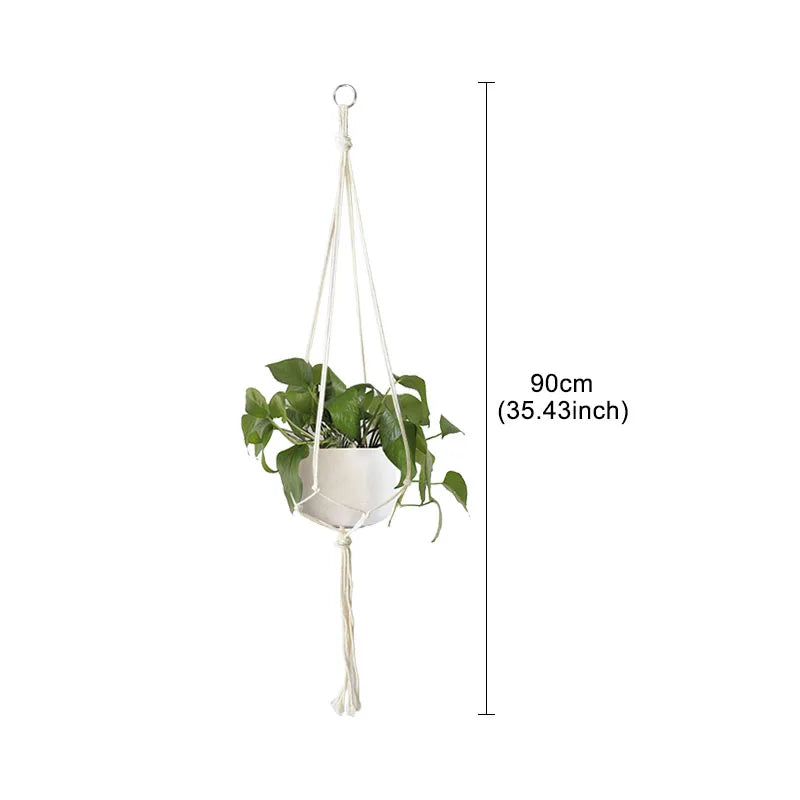 Macrame Plant Hanger – Handmade Rattan Rope Hanging Basket Macrame Plant Hanger Babs Style1