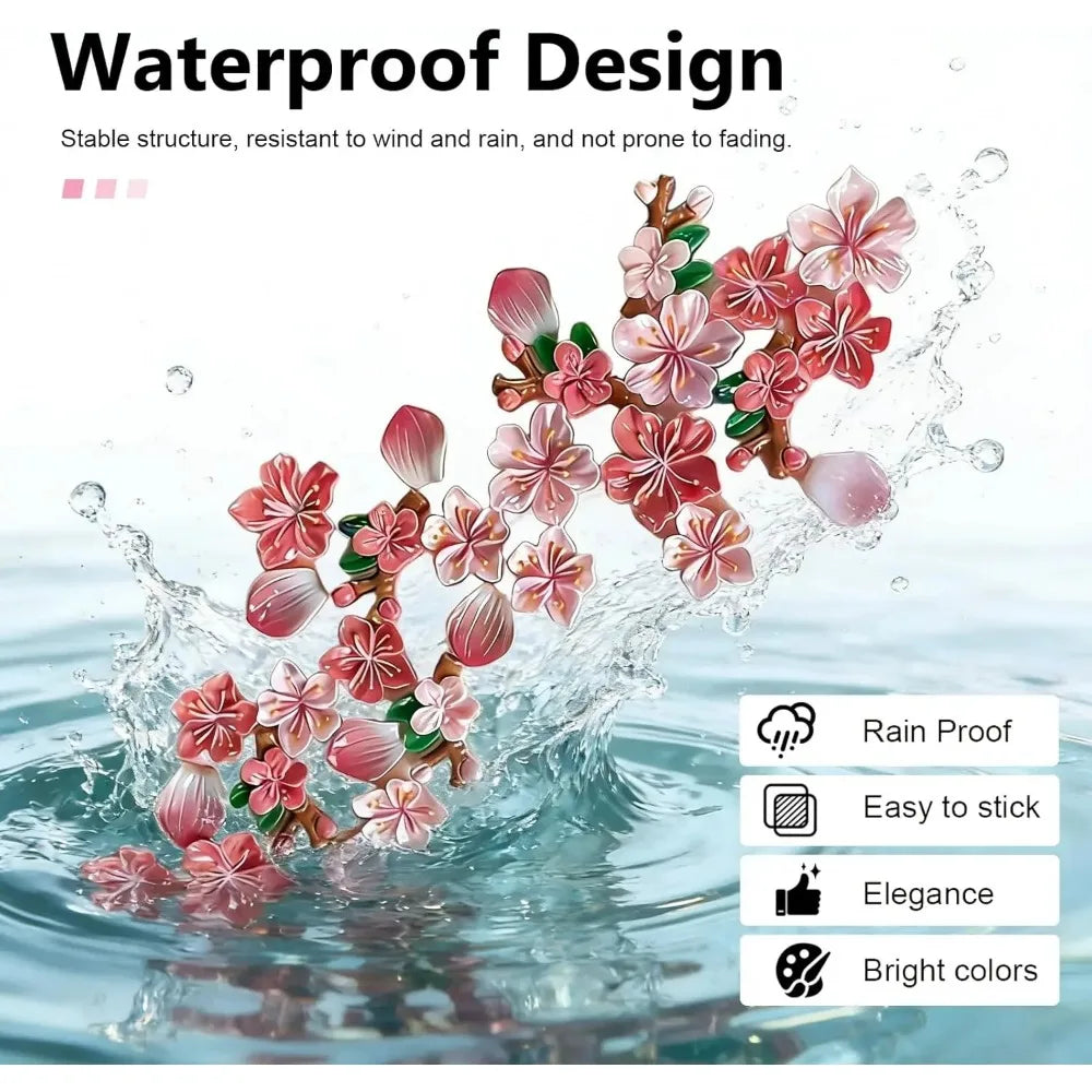 32Pcs 3D Cherry Blossom Car Stickers Waterproof Vinyl Decals Car Vinyl Decals Babs