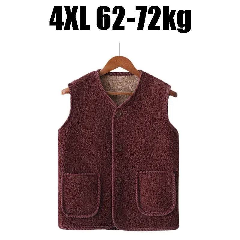 Women's Fleece Vest – Warm Plush-Lined Sleeveless Jacket Plus Size Fleece Vest Babs One Size Wine Red-4XL
