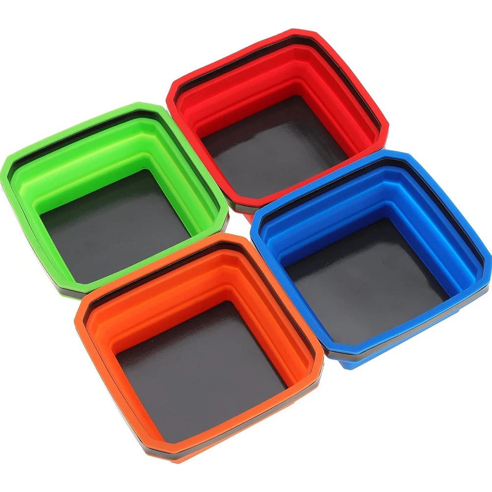 Collapsible Magnetic Screw Tray – 4.5" Silicone Parts Organizer Magnetic Parts Tray Babs