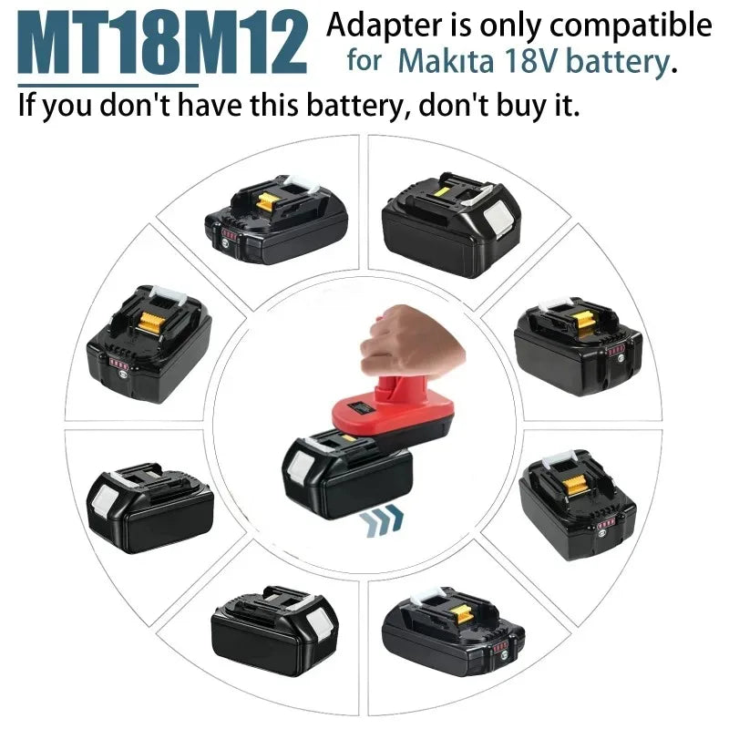 Makita 18V to Milwaukee M12 Battery Adapter – MT18M12 Battery Adapter Converter Babs
