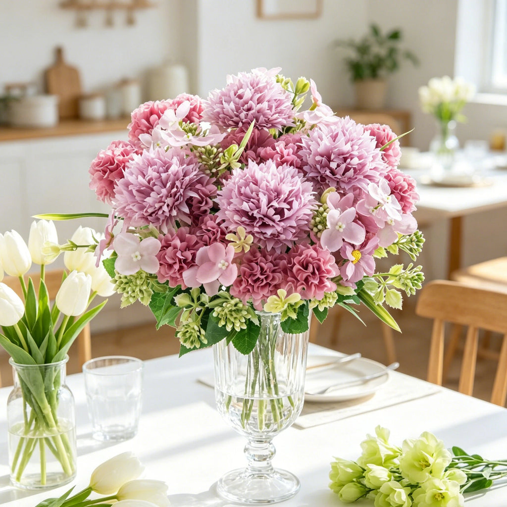 Silk Artificial Chrysanthemum Ball Flowers – Wedding & Home Décor Artificial Silk Flowers Babs