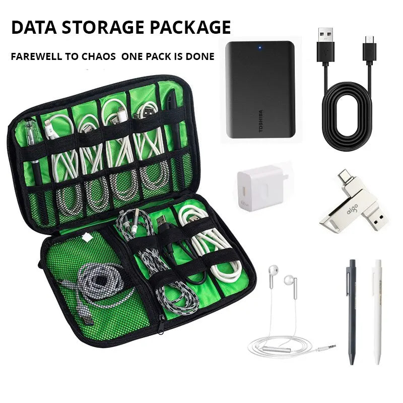 Waterproof Nylon Electronic Organizer Bag | USB Cable & Charger Electronic Organizer Bag Babs