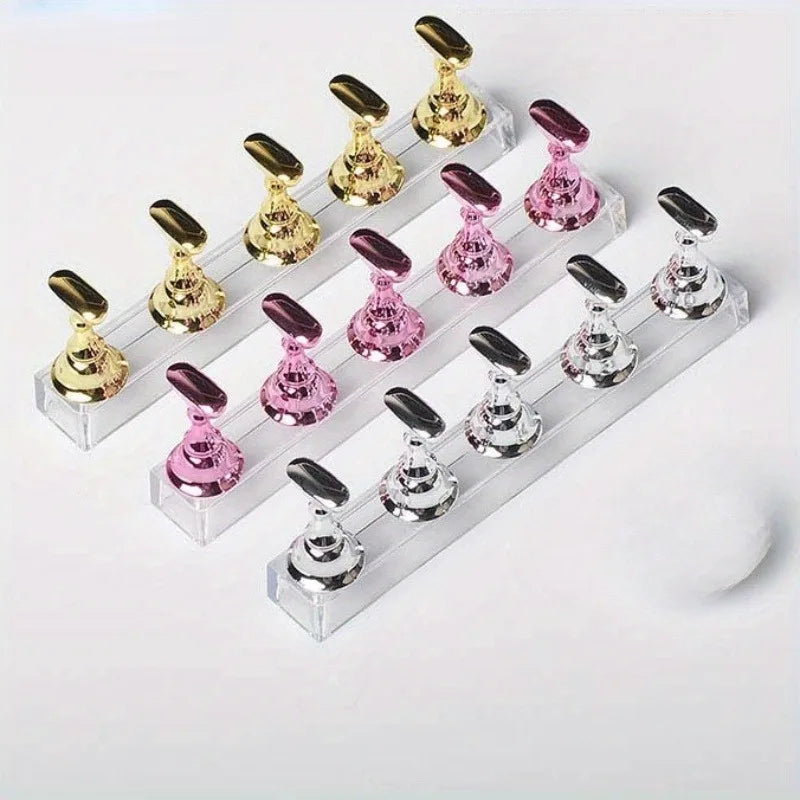 6-Piece Magnetic Nail Art Practice Stands & Tip Holders Nail Art Stand Set Babs