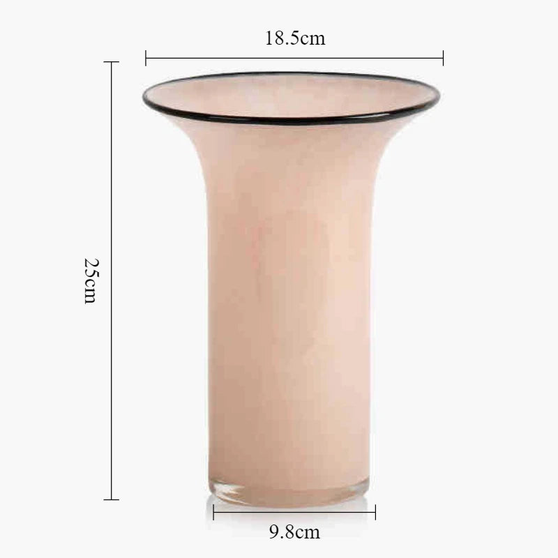 Modern Glass Vase – Large Caliber Home Décor Flower Bottle Decorative Glass Vase Babs Pink