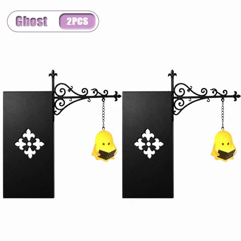 LED Pumpkin Lantern | Halloween Bookshelf Table Décor 1–5 Pcs Decorative LED Lantern Babs Ghost-2PCS
