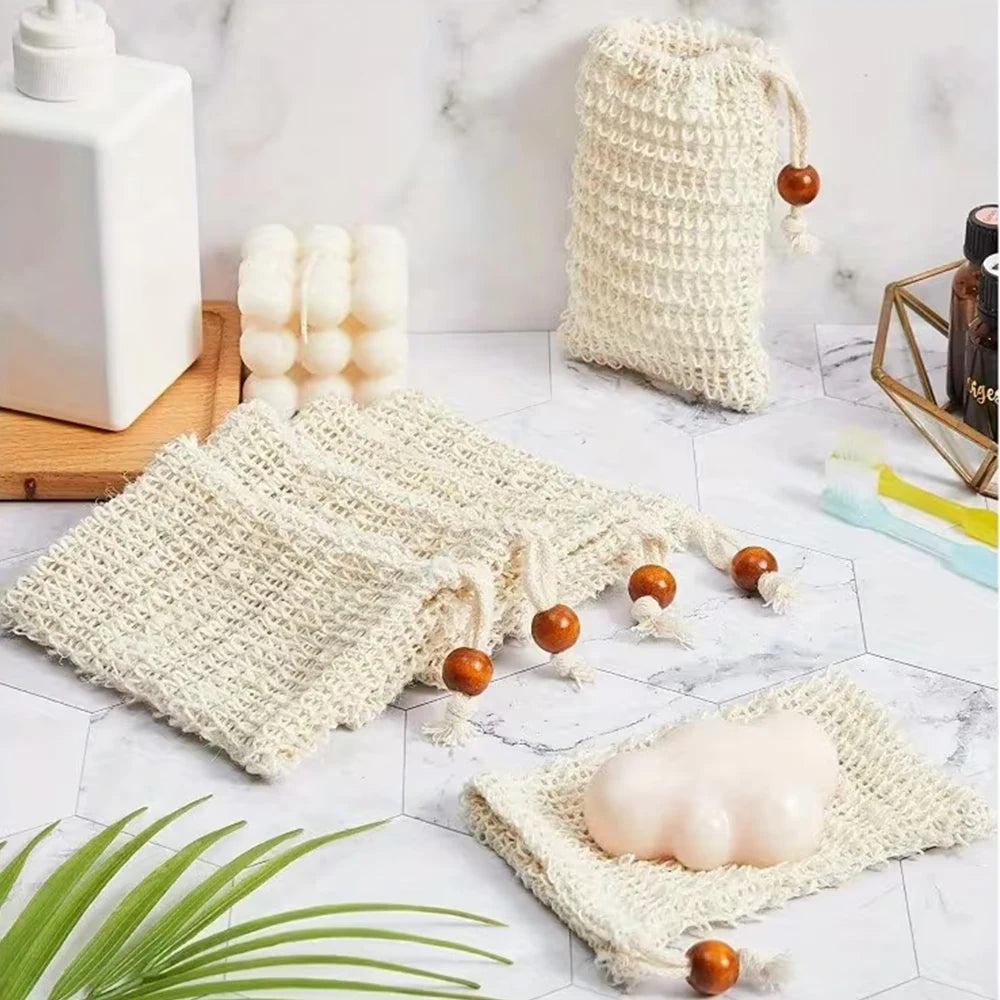 10-Pack Sisal Soap Saver Bags – Exfoliating Shower Scrubber Soap Saver Bag Babs