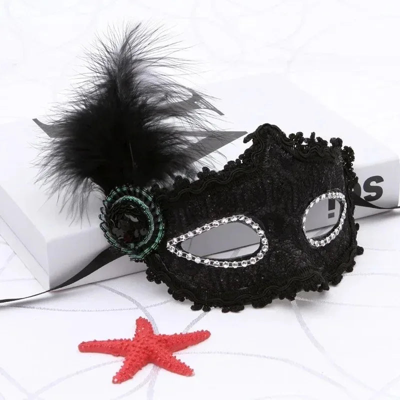 15-Piece Princess Feather Masquerade Masks | Party Set Masquerade Mask Set Babs