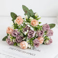 Artificial Red Silk Roses Bouquet – Wedding & Home Décor Artificial Silk Flowers Babs PURPLE 3 pcs