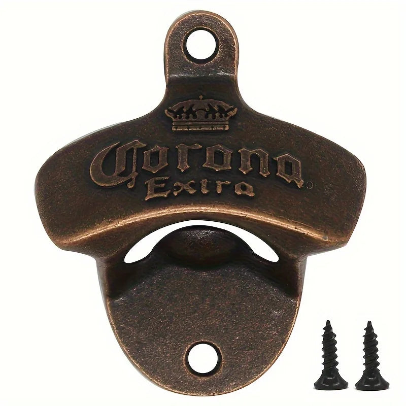Vintage Wall Mounted Bottle Opener – Zinc Alloy Rustic Bar Wall Bottle Opener Babs Red Bronze