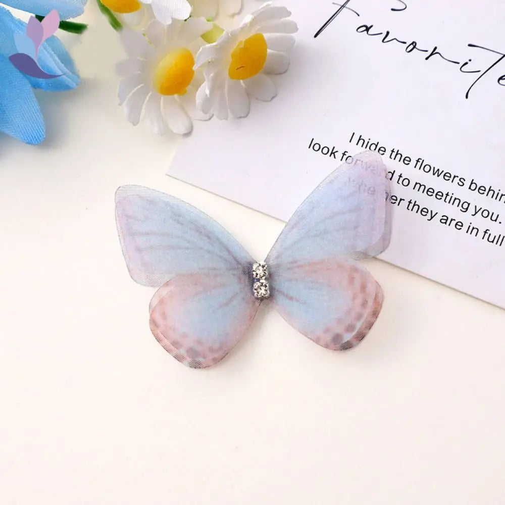 20PCS 3D Rhinestone Gauze Butterfly Appliques – DIY Mesh Patches Fabric Applique Patches Babs