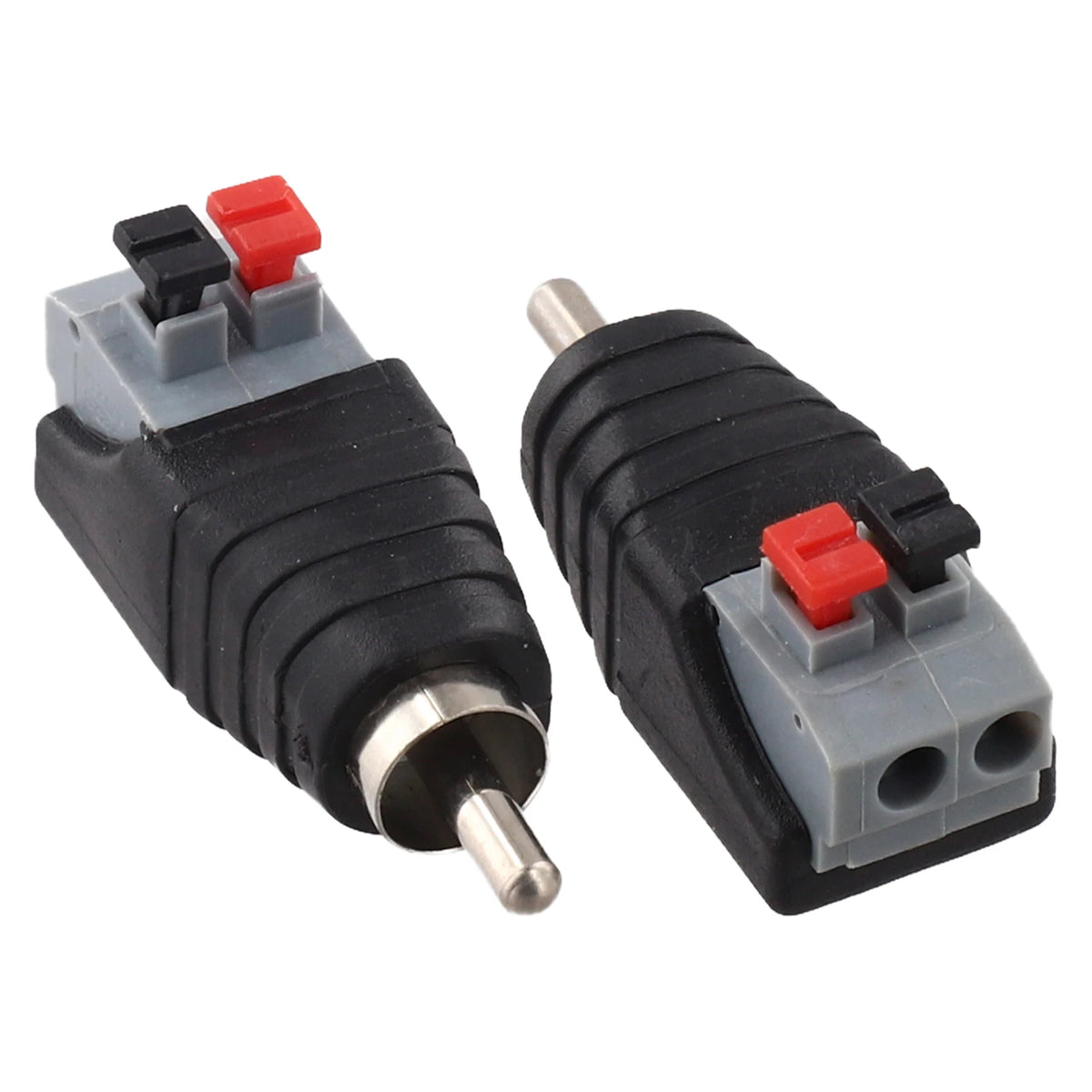 2PCS RCA Male Connector Adapter | Speaker Wire to Audio Jack RCA Cable Adapter Babs 2pcs