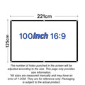 Portable Projector Screen 60–120 Inch Anti-Light 16:9 Curtain Projector Screen Babs 100inch