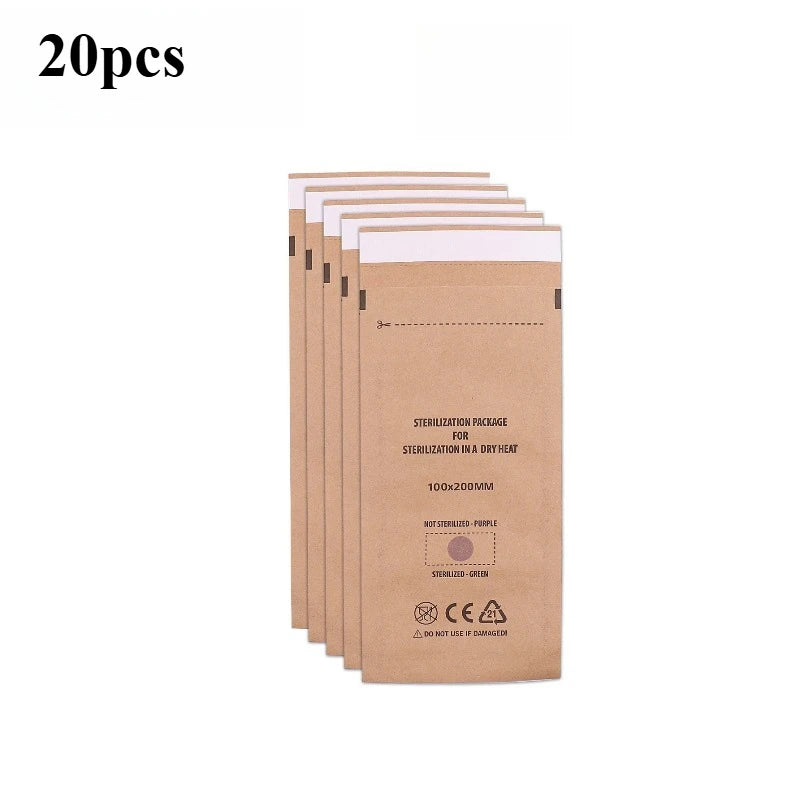 20pcs Self-Seal Nail Art Sterilization Pouches | Salon Tool Bags Nail Sterilization Pouches Babs 10x20cm