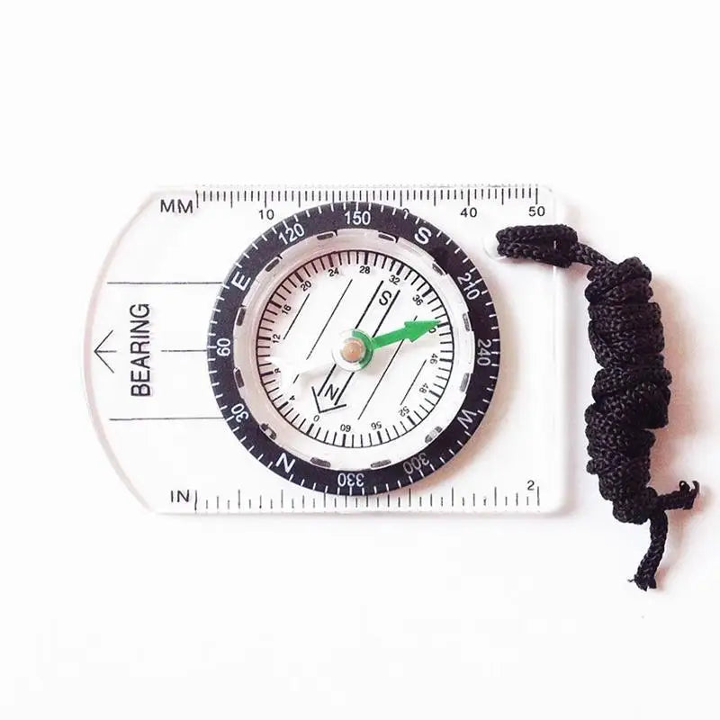 Mini Compass Map Scale Ruler – Hiking & Camping Navigation Tool Outdoor Compass Ruler Babs 1pc