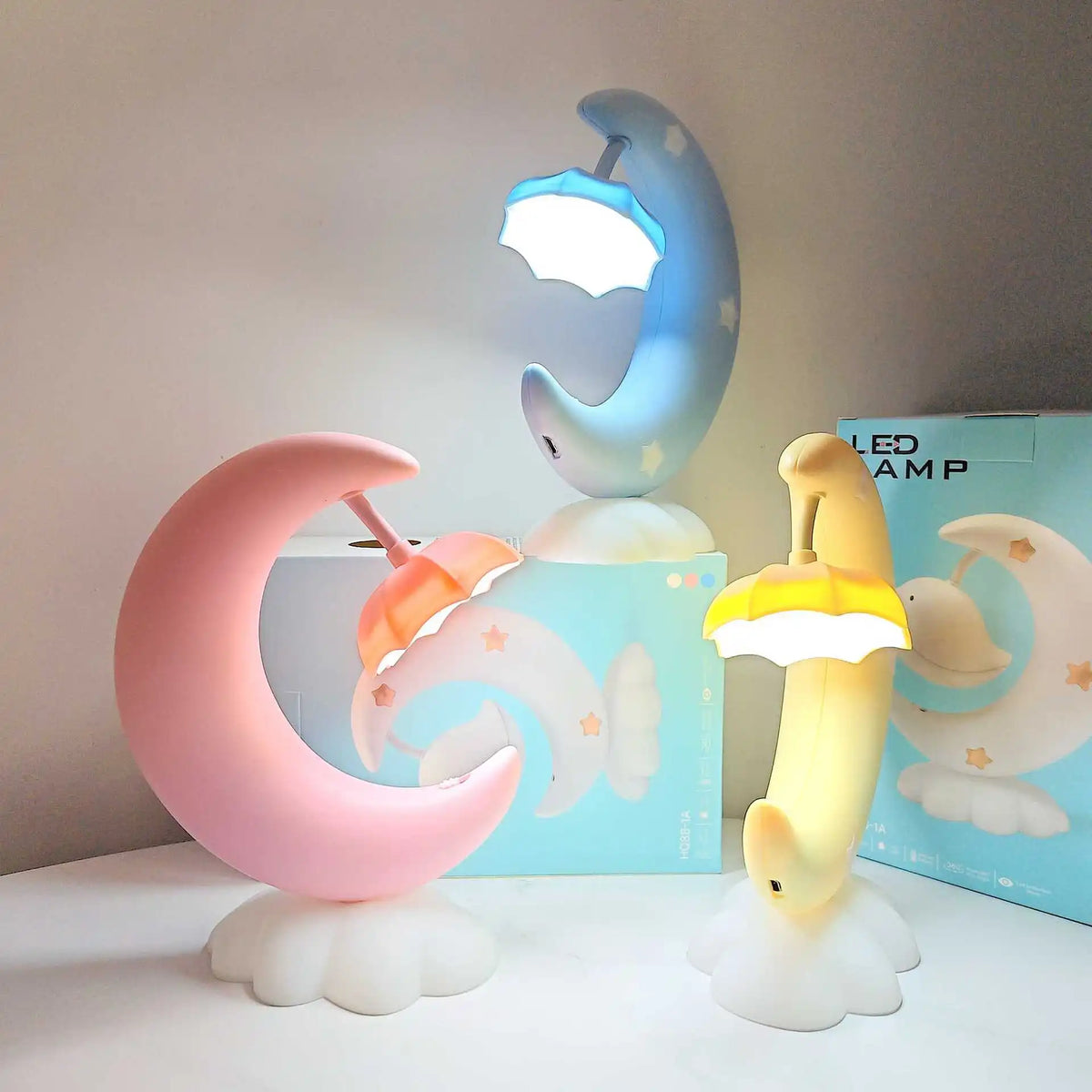 Star Moon LED Night Light USB Rechargeable Kids Nursery Lamp LED Night Light Babs
