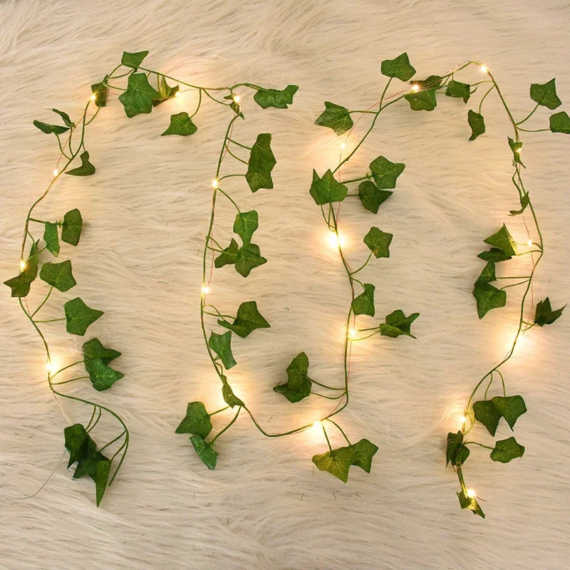 Ivy Vine LED String Lights Silk Leaf Garland 2M 5M 10M LED Garland Lights Babs